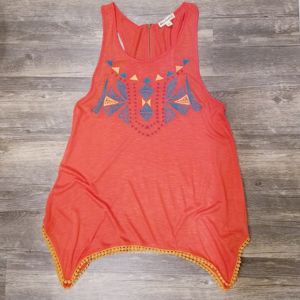 Love On A Hanger Boho Embroidered Racerback Tank